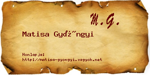 Matisa Gyöngyi névjegykártya