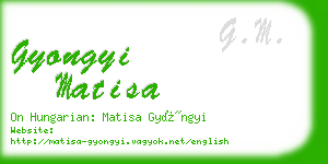 gyongyi matisa business card